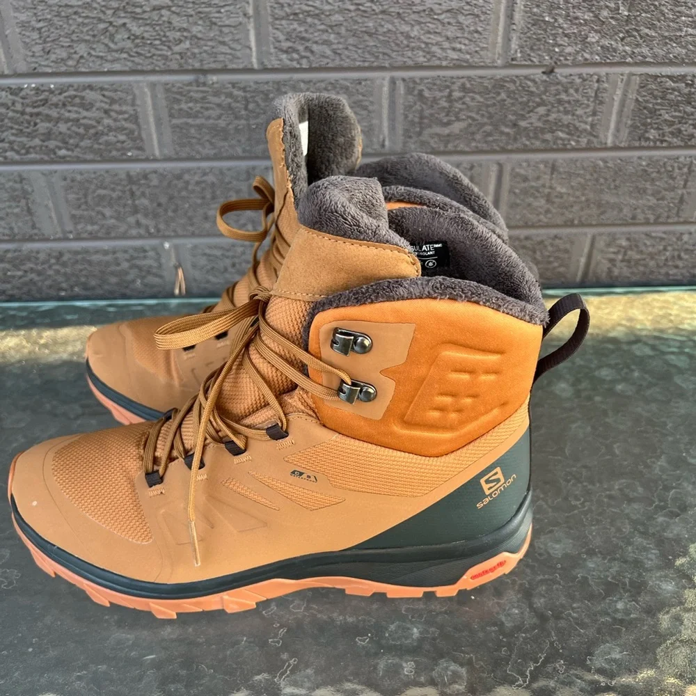 Salomon Men's Brown/Tan Waterproof Outblast Hiking Boots Sz 9.5